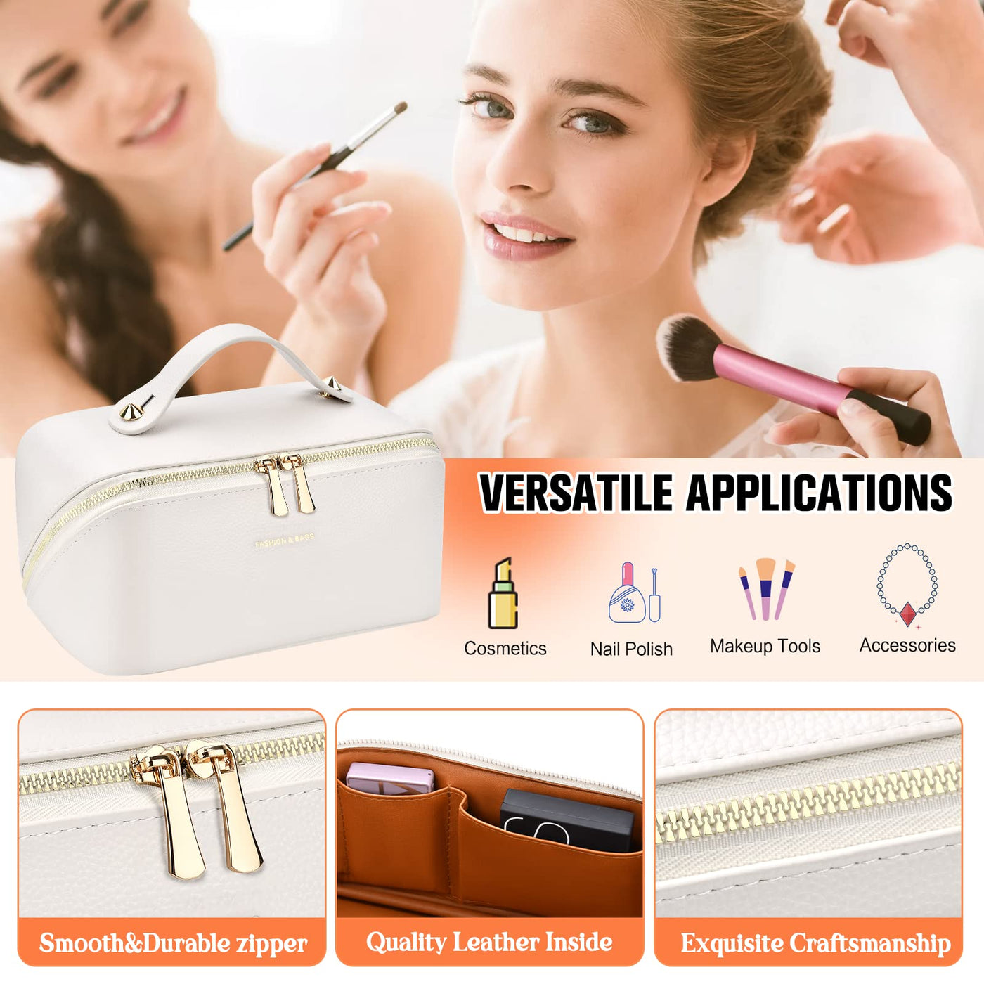 Cosmetic Bag Portable Travel Make-up Bag with Large Capacity Waterproof Organizer