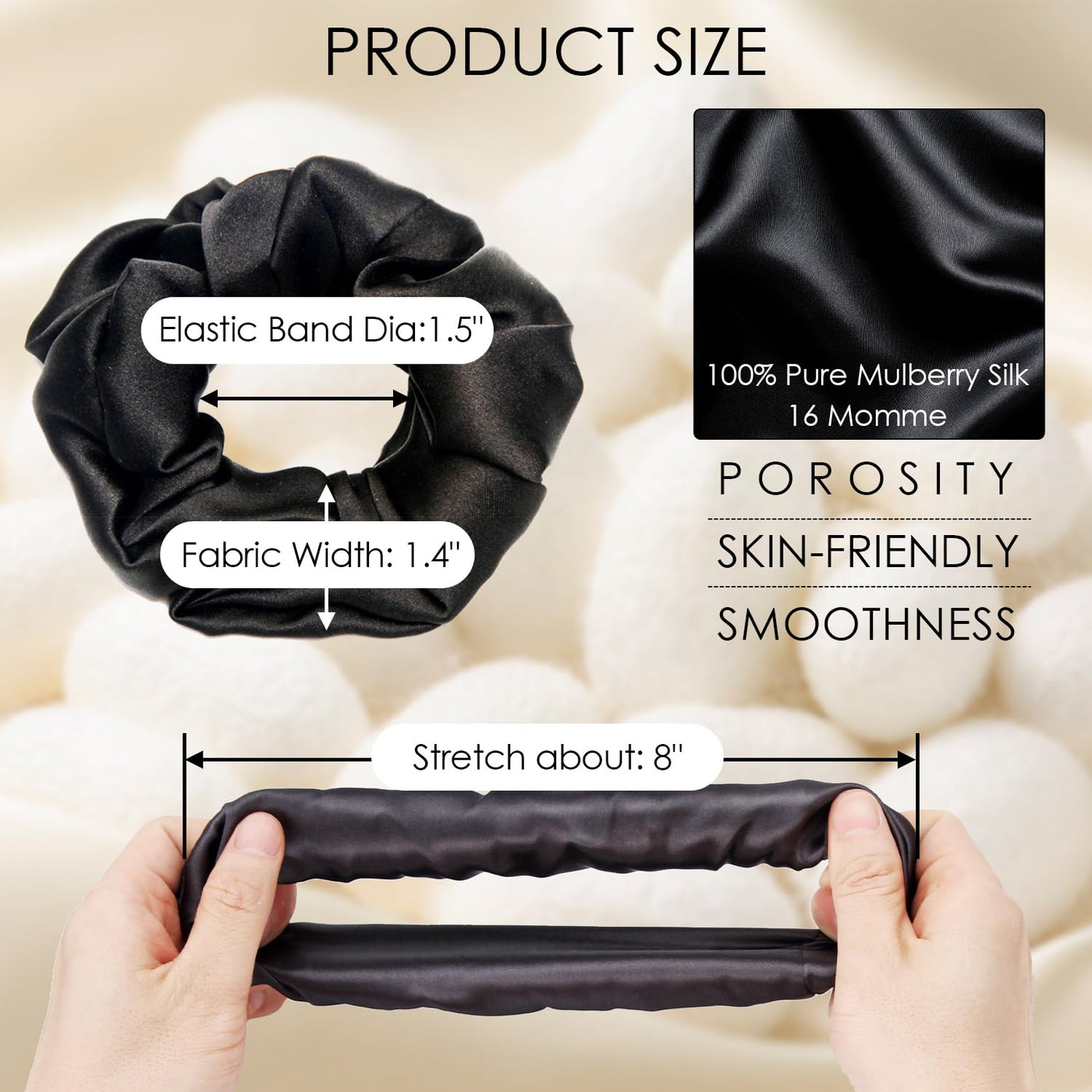 3 Pieces of Silk Hair Ties