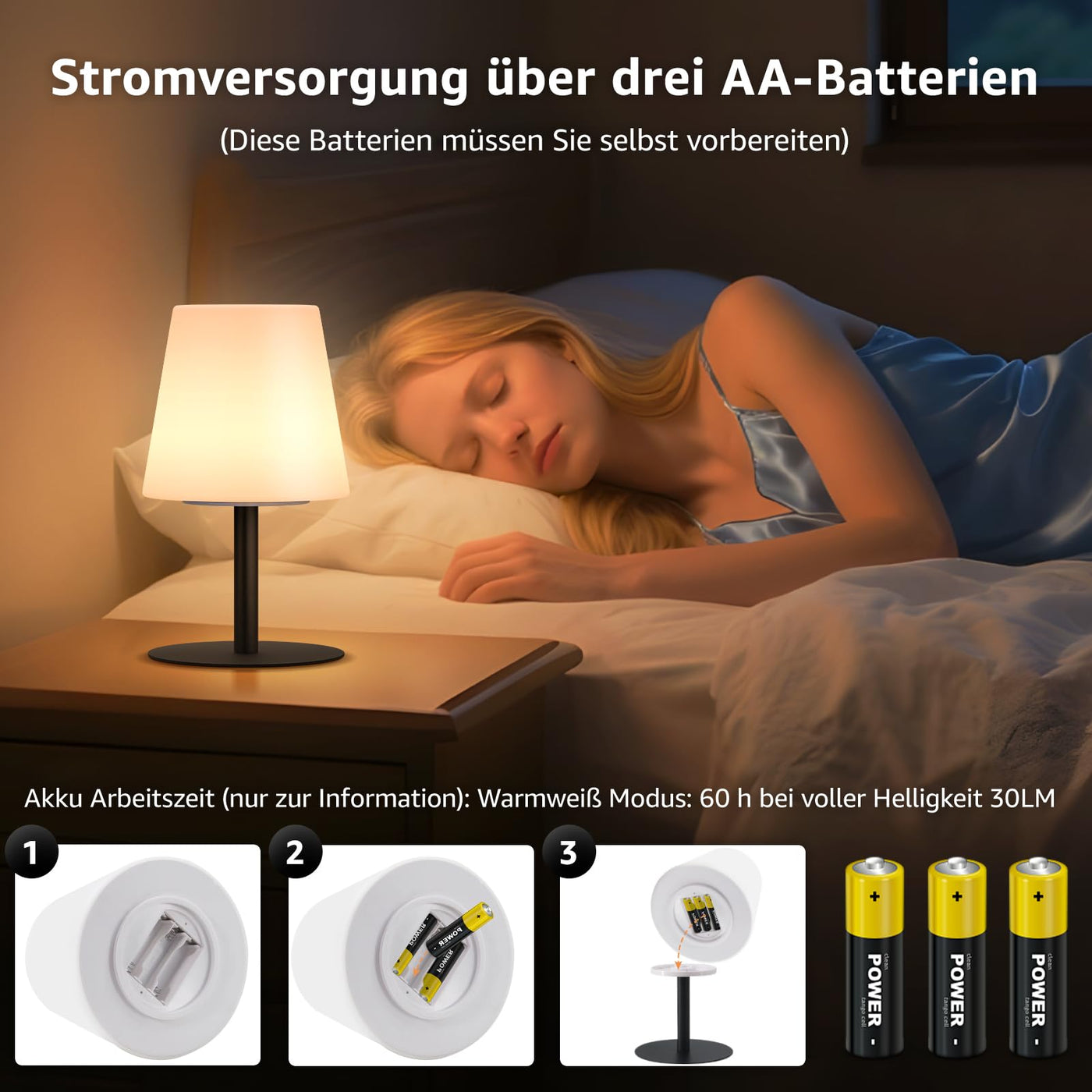 LED Outdoor Table Lamp with 8 Colors Cordless Lamp