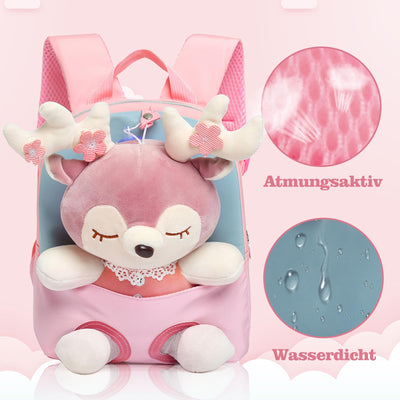 Kleiner Kinderrucksack,Abnehmbarer Plüschpuppen-Kindergartenrucksack