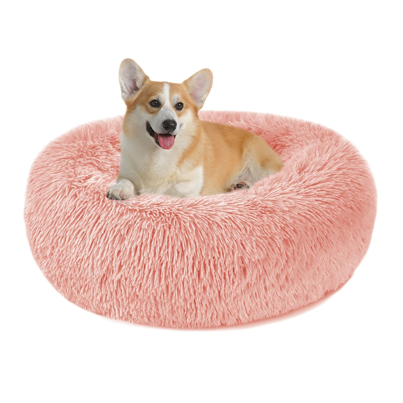 Lit pour chien Lit pour chat Rond en peluche - Donut Coussin câlin pour chien Panier pour chien