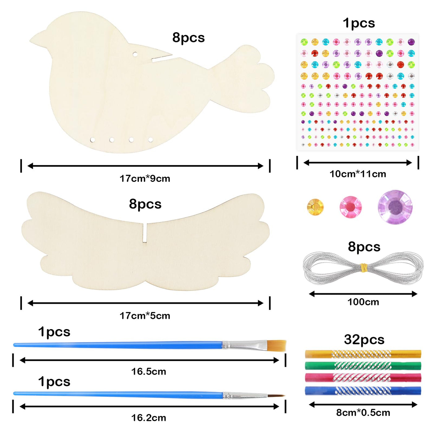 3D bird wind chime craft kit kids wooden craft kits