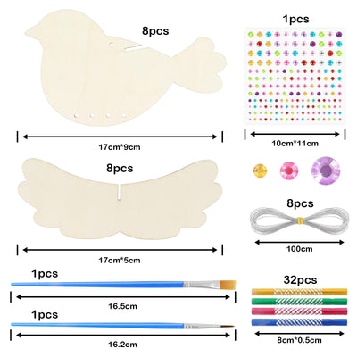 3D bird wind chime craft kit kids wooden craft kits