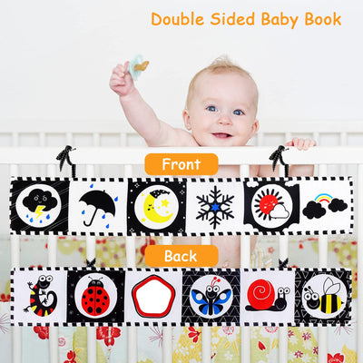 Book baby toys, Contrast cards baby book baby cloth book, Feel book baby, Double-sided soft cloth book with mirror