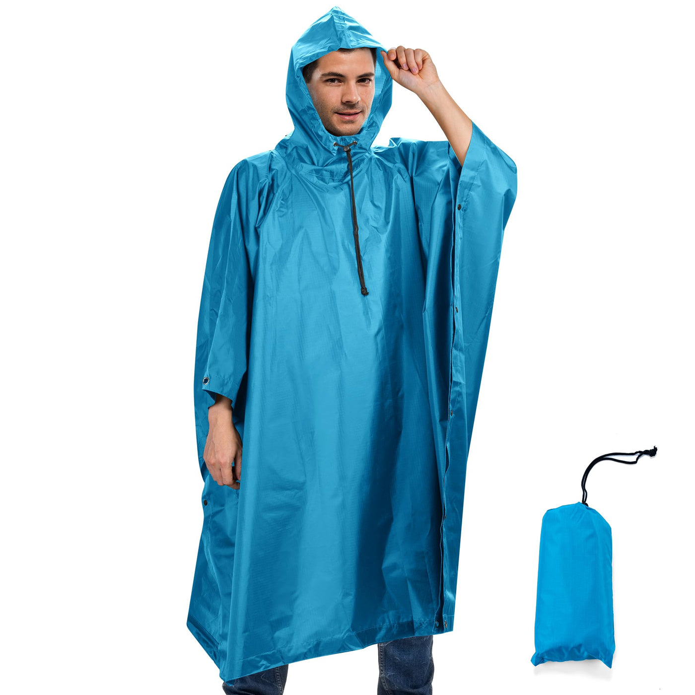 Rain Poncho Waterproof Rain Cape with Hood