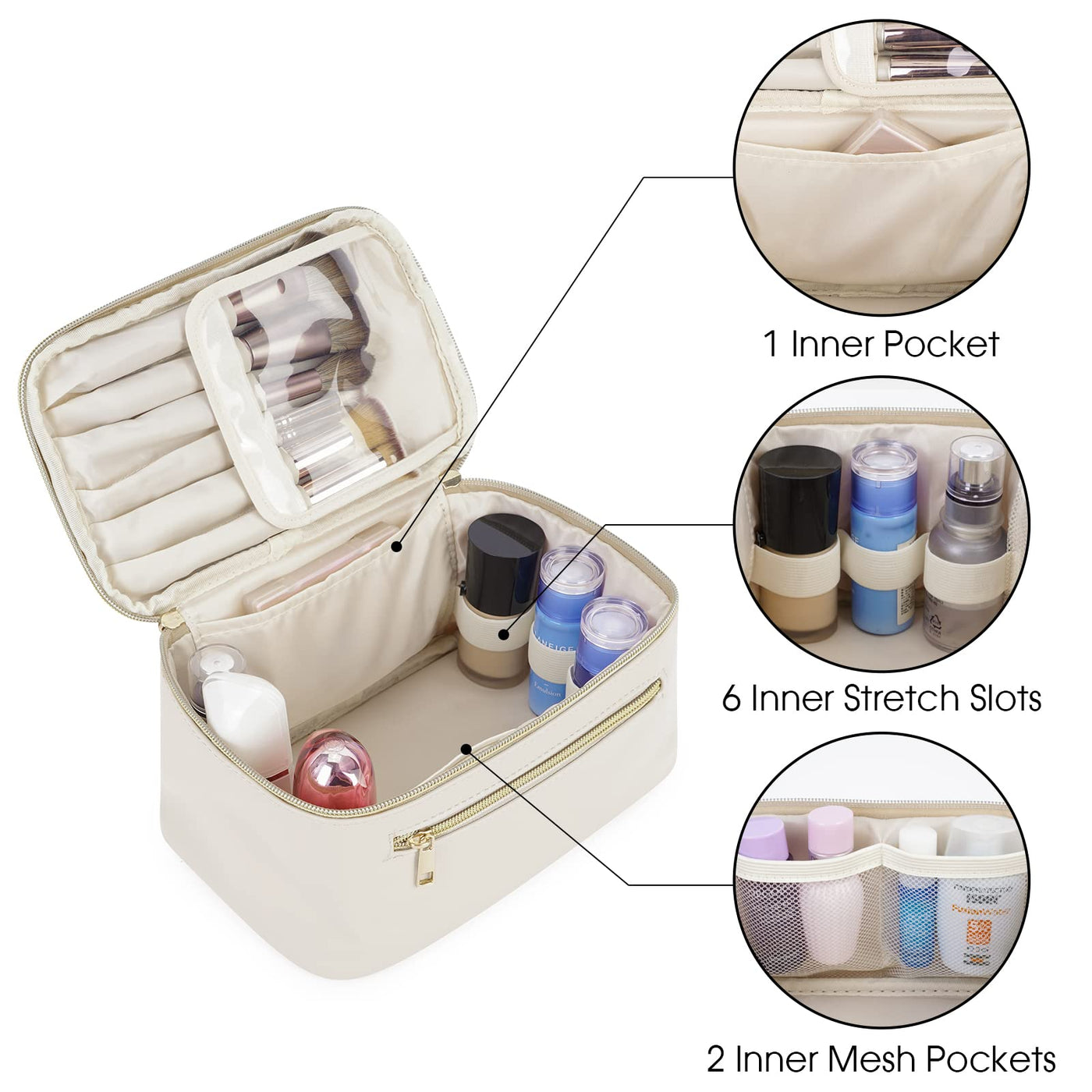  Sac de maquillage de voyage grand sac de maquillage