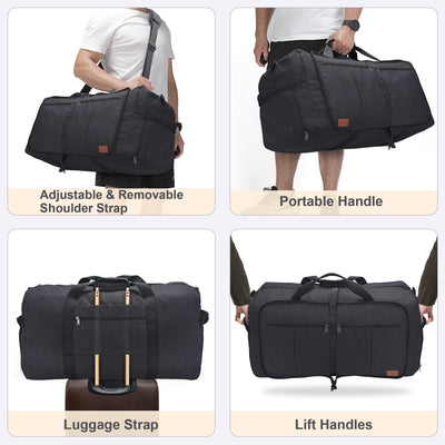 Foldable travel bag large weekender overnight bag with shoe compartment, waterproof/sports bag