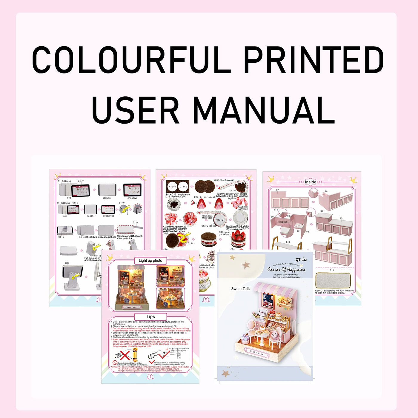 Kit de Maison de Poupée Maison Miniature BRICOLAGE Maison de Poupée Miniature avec Meubles Kit de Maquette de Maison Miniature