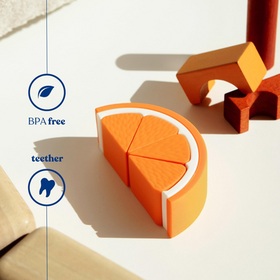  Motorikspielzeug Lernspielzeug, stapelbar orange mit 5 Teilen