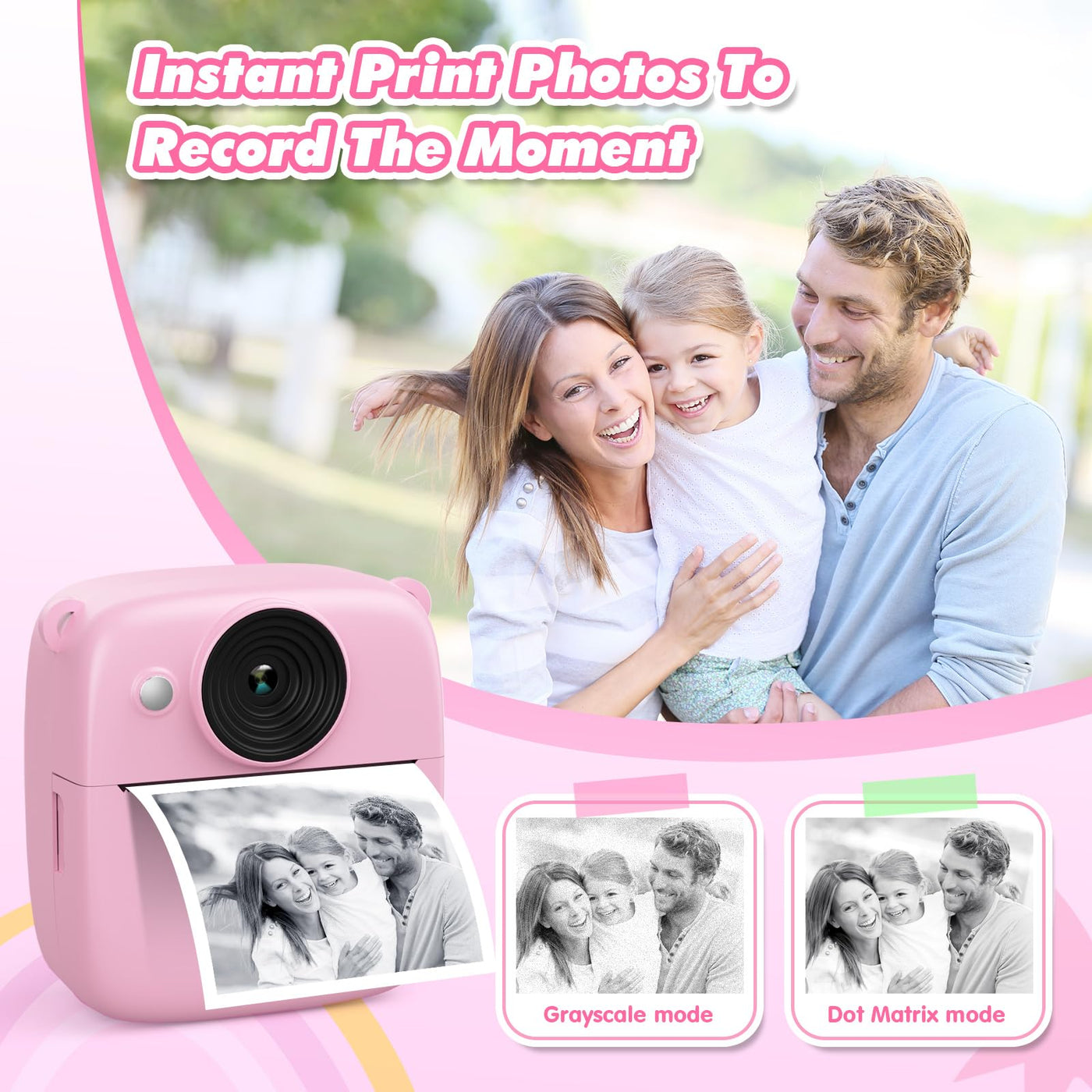 Kids camera instant camera, instant camera kids with card & printing paper