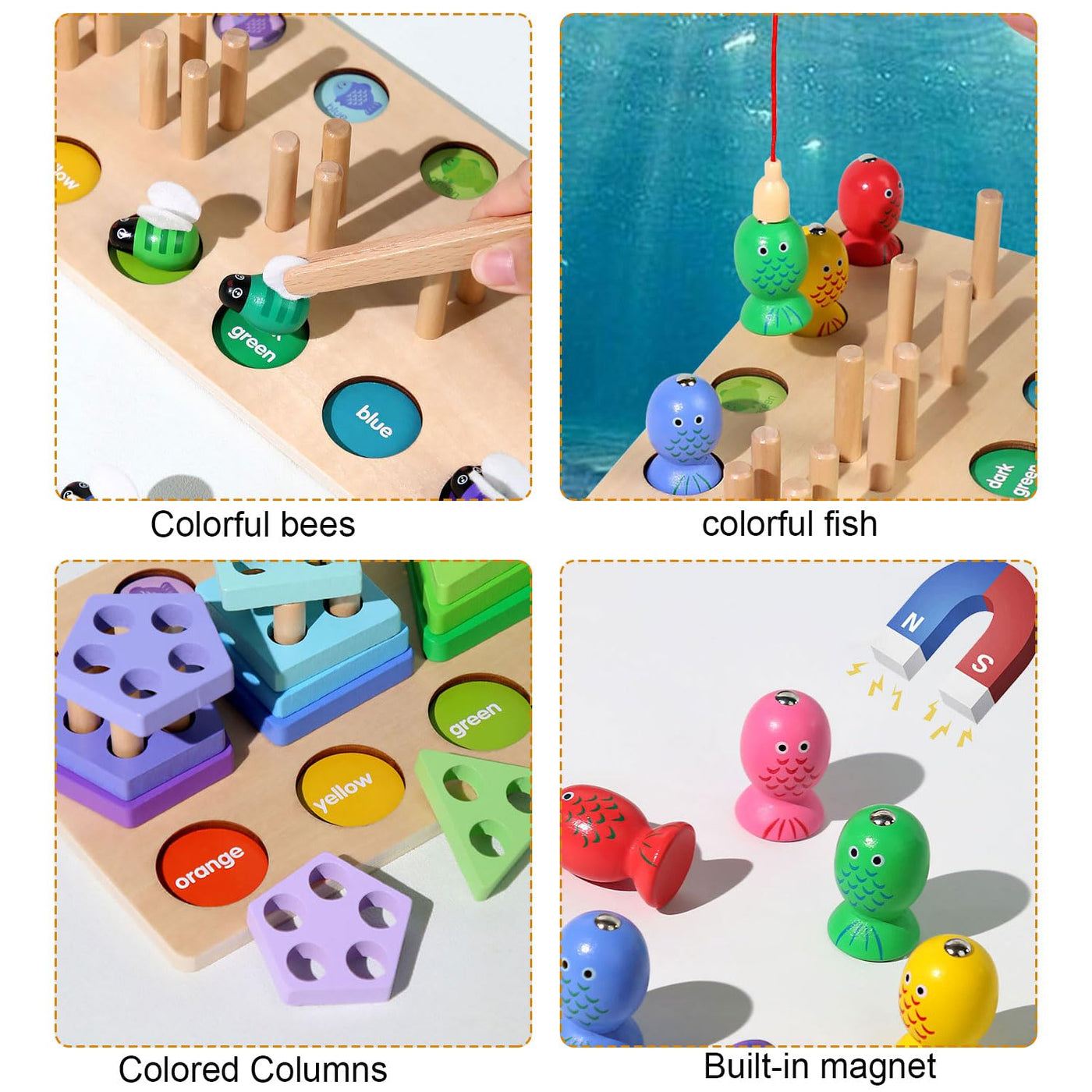 3-in-1 wooden toy, educational toy, peg puzzle, developmental toy