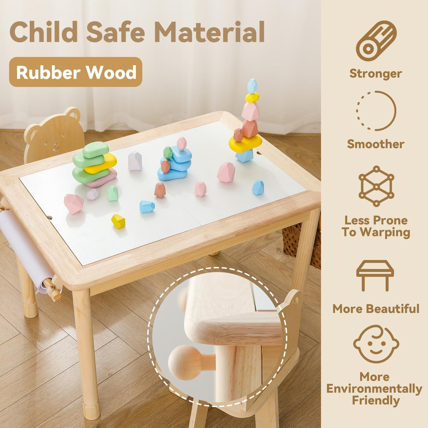 Home Kinderspieltisch, Maltisch für Kinder mit 3 klappbaren Aufbewahrungsboxen, Kindermöbel, Sandspieltisch, Sensory Table, höhenverstellbar & sicher für Kleinkinder ab 1 Jahr