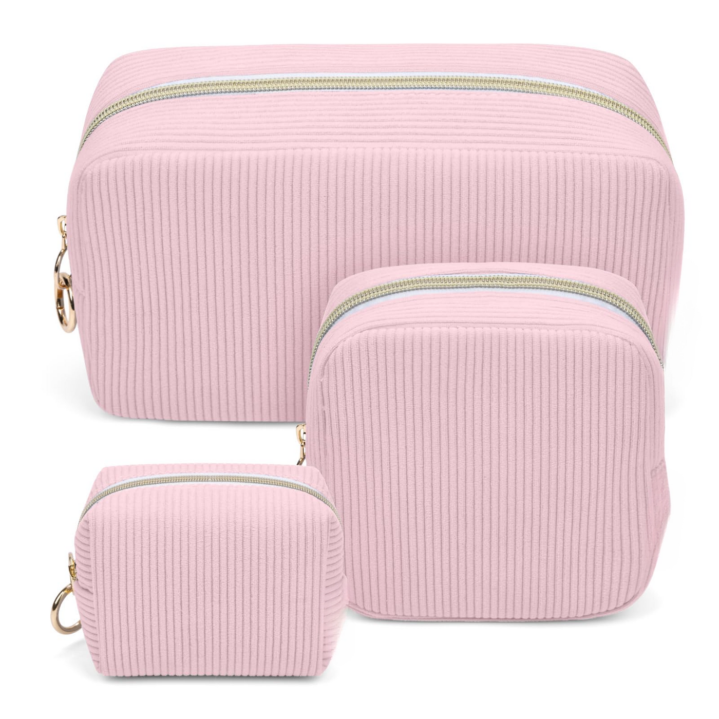 3 Piece Cosmetic Bag Small Makeup Bag Thickened Corduroy Makeup Bag