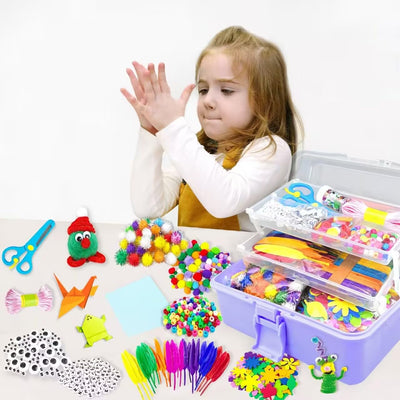 3000 pieces craft kit children DIY arts and crafts craft supplies for crafting pipe cleaners googly eyes beads creative scrapbooking