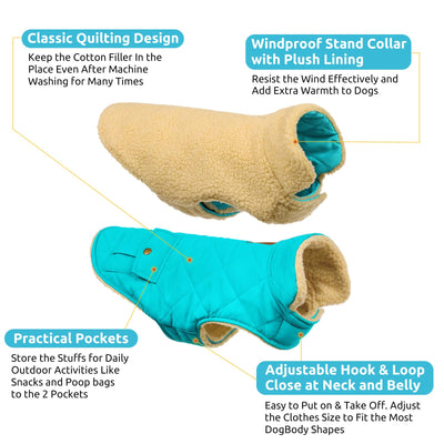 Winter Coat Dog Coat, Warm Winter Jackets with Fleece for Dogs