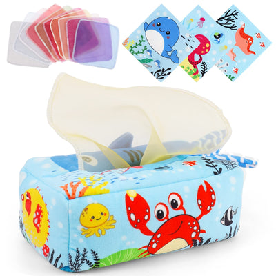Tissue Box Baby Toys, Sensory Toys Baby Shark Tissue Box Toys