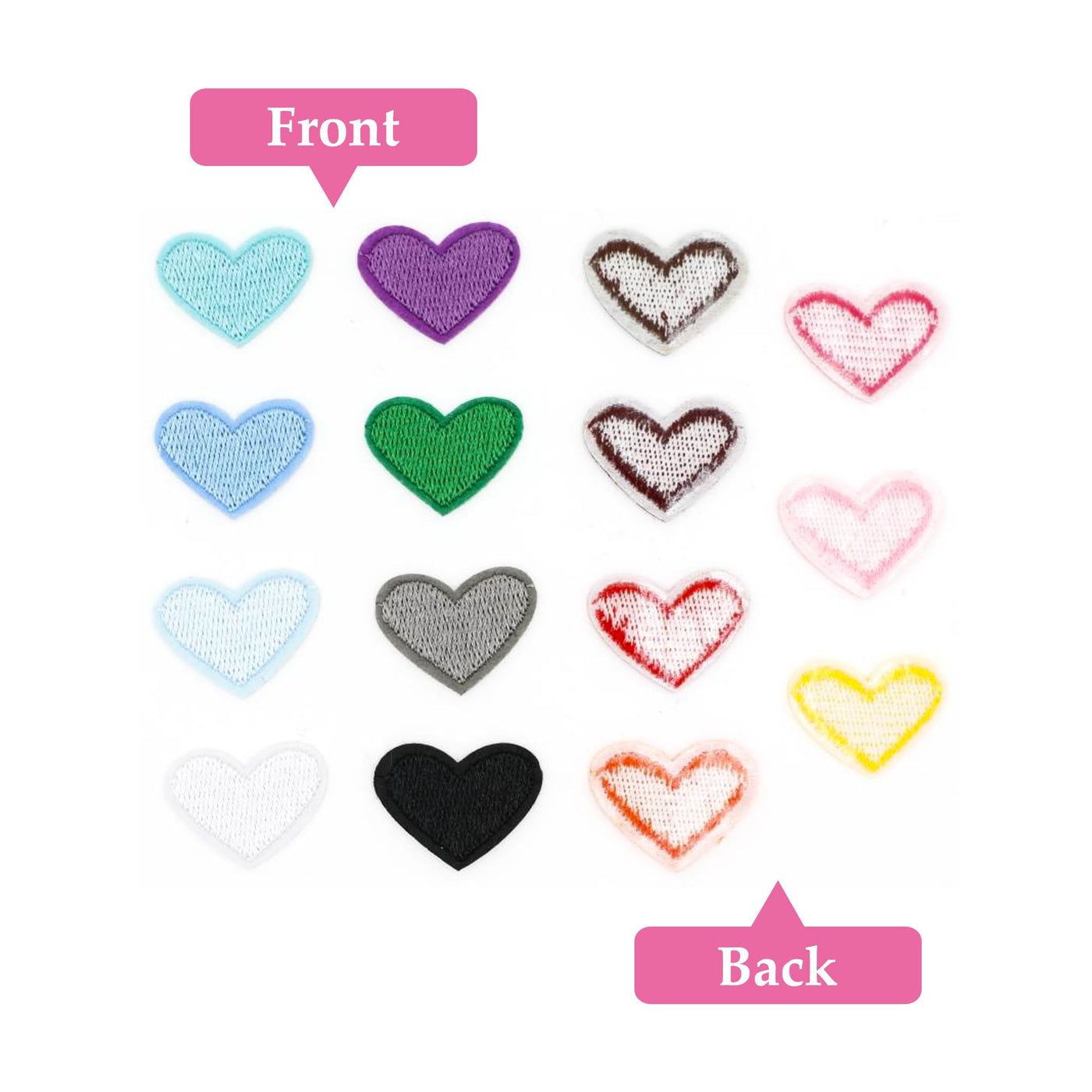 30 pièces d'écussons, écussons en forme de coeur à repasser sur les enfants, mini écussons de broderie