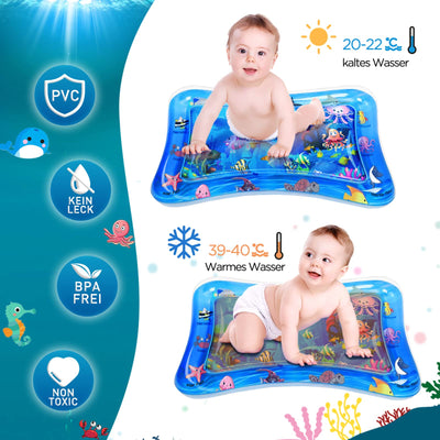 Water mat baby toy, water play mat BPA-free, play mat baby, inflatable tummy time mat, fun activities Stimulating your baby's growth