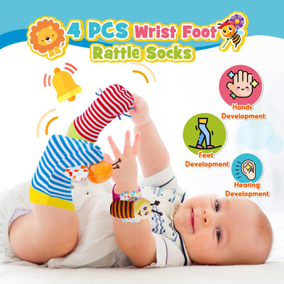 Jouets pour Bébés 14 Pièces Hochets Ensemble de Dentition Jouets pour Bébés