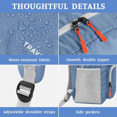 Sac à dos, Sac à dos de randonnée Ultraléger 17L, Sac à dos de Voyage étanche, Sac à dos pour la Randonnée, les Voyages, le cyclisme et l'escalade