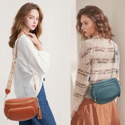 Sac à bandoulière Grand sac transversal Sac en cuir végétal pour téléphone portable Send RFID blocking