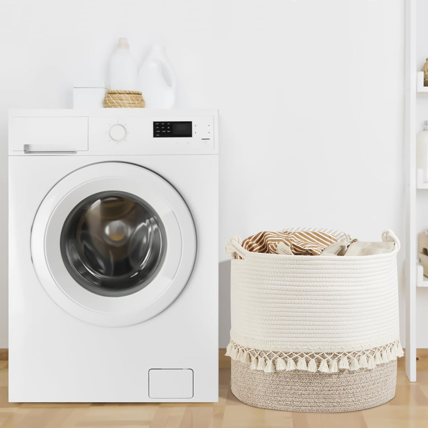 Panier à linge en coton Tissé