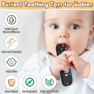 Jouet de dentition pour bébé Cadeau personnalisé, télécommande en silicone, aide à la dentition pour bébé