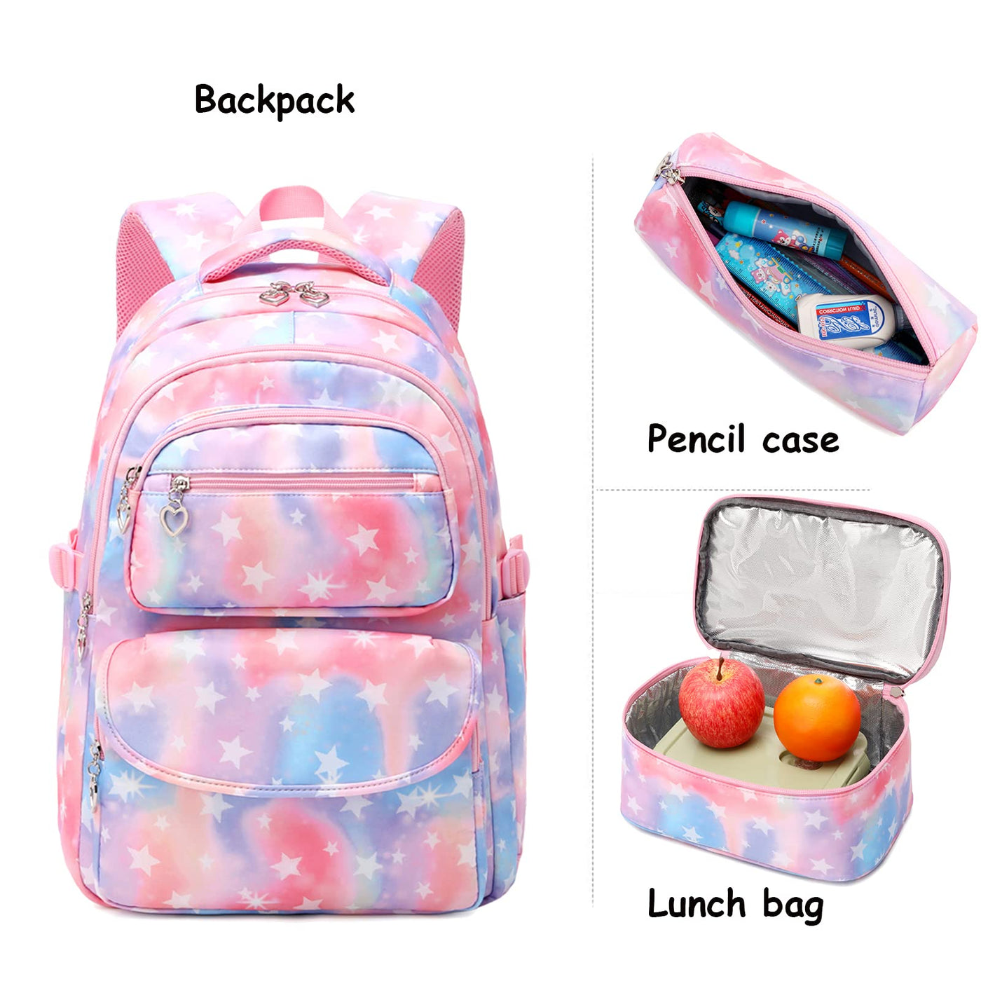 Sac d'école Sac à dos Cartable d'école Loisirs avec panier repas et trousse à crayons