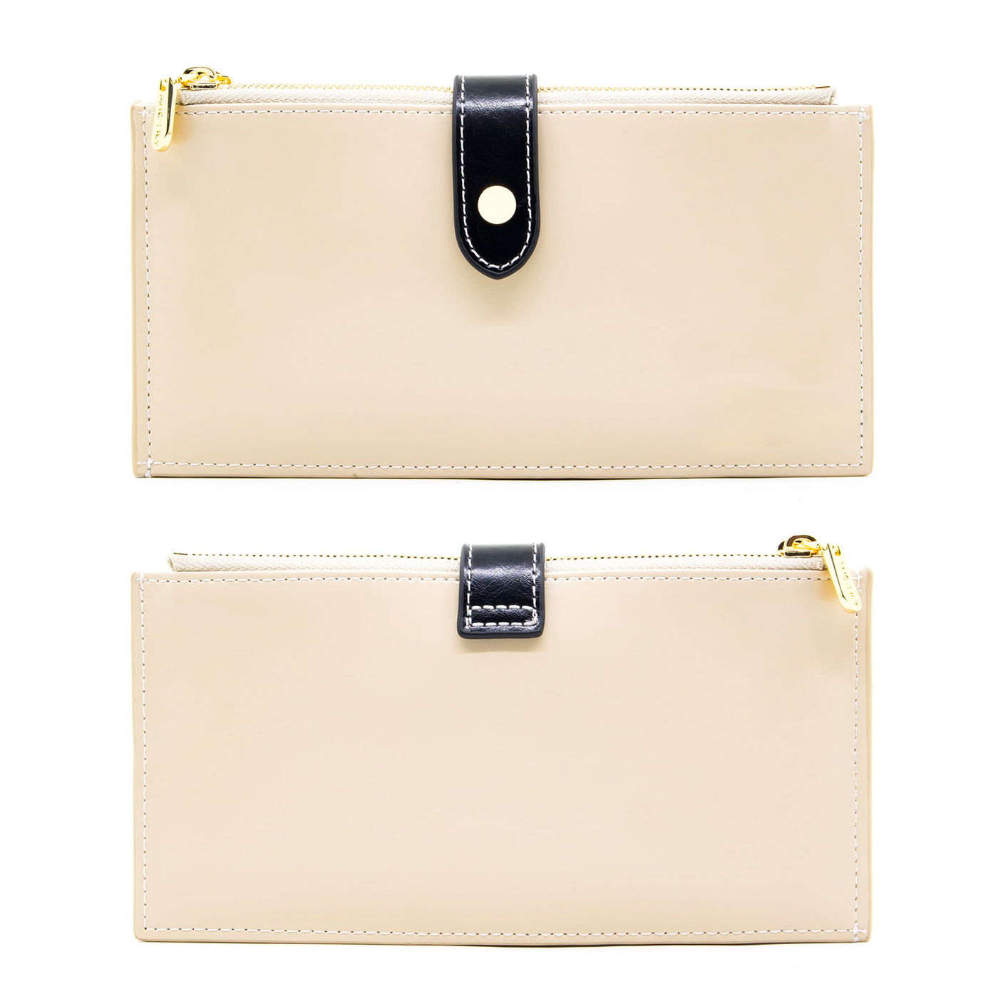 Portefeuille en cuir véritable Porte carte de crédit avec blocage RFID Portefeuille à fermeture éclair Téléphone portable