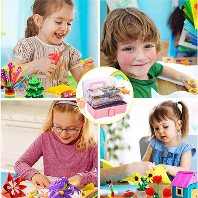 Bastelset für Kinder, 3000+Pcs Bastelset Bastelmaterial Set, große Bastelkiste