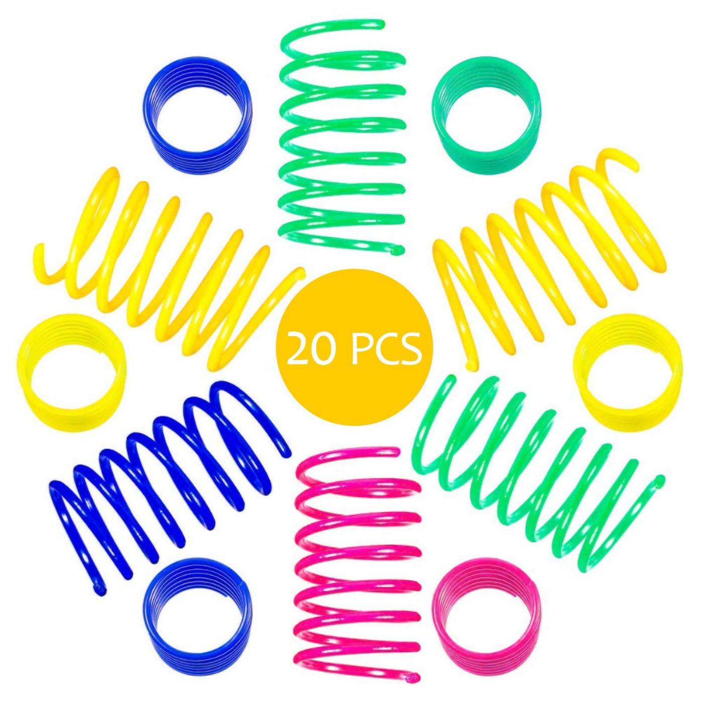 Jouet pour chat 20 pièces, plumes spirales en plastique colorées et créatives