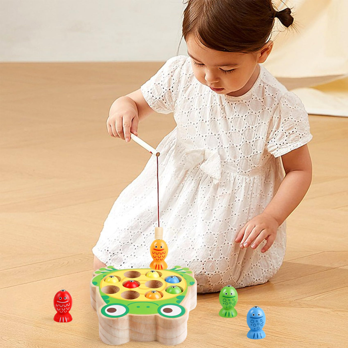 Magnet Angeln Spielzeug lernen Feinmotorik, Lernspiele Motorik Spielzeug Holz Angelspiel für Kinder