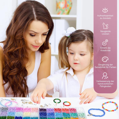 Perles pour Bracelets, 48 Couleurs de Perles pour Enfiler des Perles