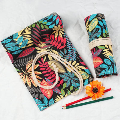 Canvas Pencil Wrap, 2 pieces 36 slots pencil wrap, pencil case