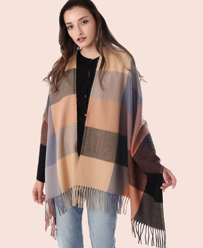 Plaid Warm blanket scarf for winter