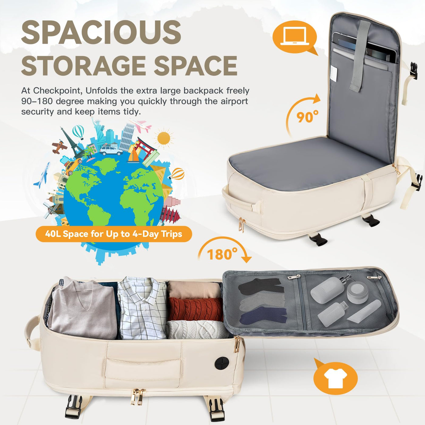 Hand Luggage Airplane Travel Backpack, Hand Luggage Backpack