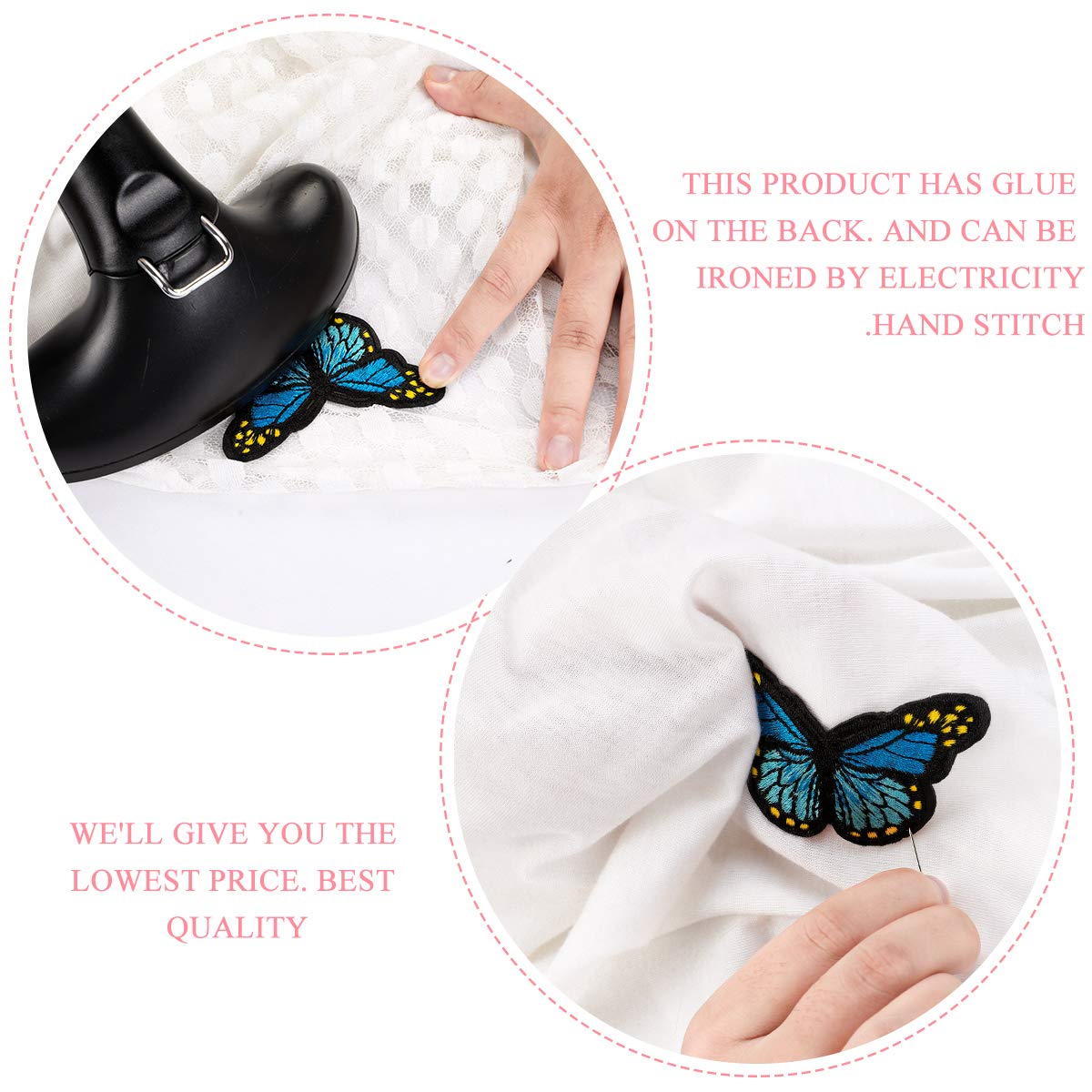 28 patchs de papillons à repasser