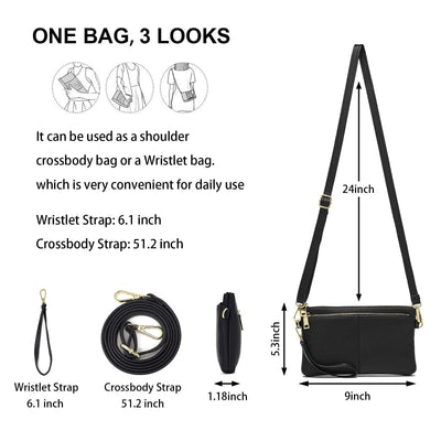 Small Triple Zipper Shoulder Bag
