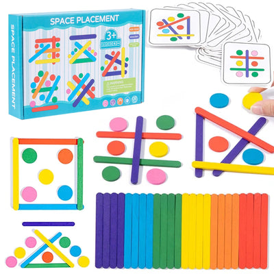 Regenbogen Stick Puzzle Spiel, Tangram Kinder, sensorische Feinmotorik Konzentration Spiele