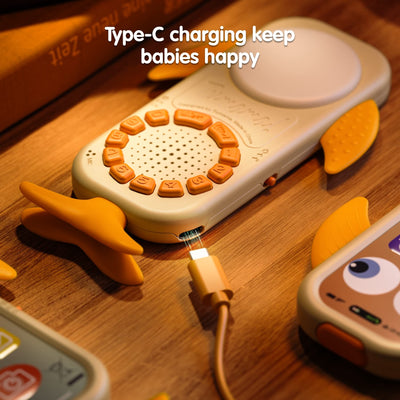 Baby toy phone,Whale cell phone toy Rechargeable battery kids phone toy with sounds numbers and lights educational cell phone toy