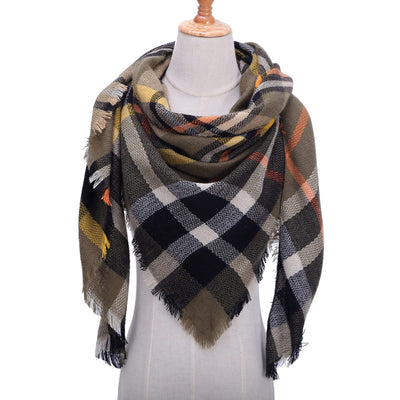 scarf thick knitted scarf plaid neckerchief scarf poncho