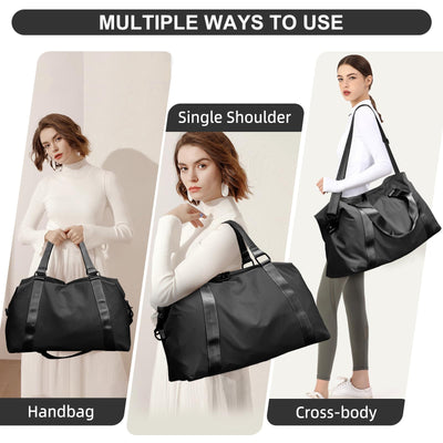 Sports Bag Hand Luggage Bag Weekender Bag With Trolley Sleeve, Waterproof Travel Bag Duffle Bag