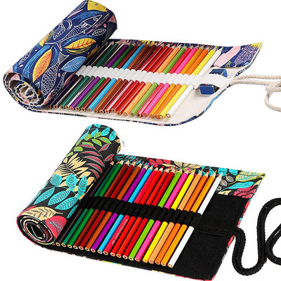 Canvas Pencil Wrap, 2 pieces 36 slots pencil wrap, pencil case