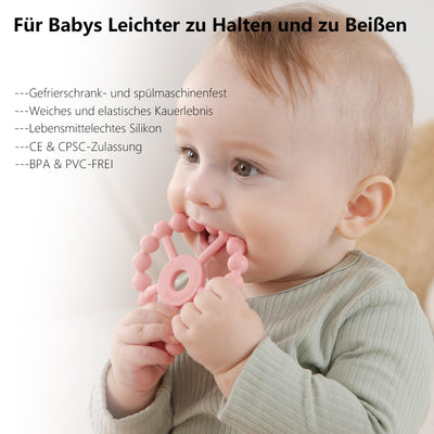 Beißring Baby, 3er-Pack Beißring Baby Spielzeug Kühlung, Silikon Greifring