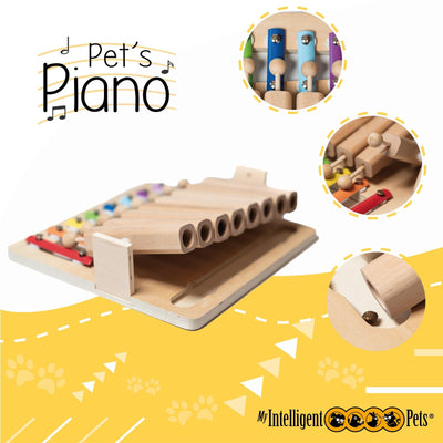 Piano - Jouet interactif en bois pour chien Jouet intelligent pour chiens et chats Jouet distributeur de friandises