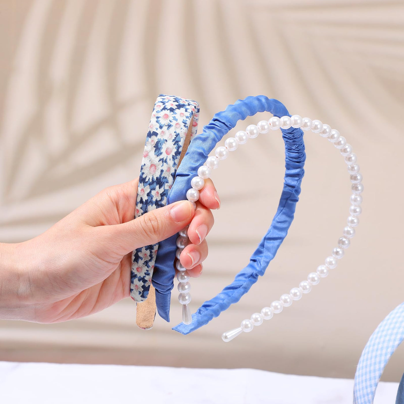 Serre-têtes à la mode Set de 7 serre-têtes antidérapants Bandeaux multicolores en tissu mignon et scintillant