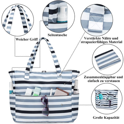 Grand sac de plage avec fermeture éclair