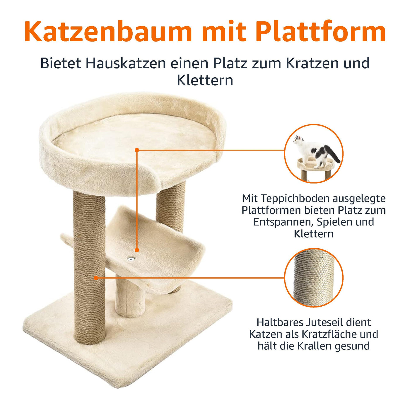 Arbre à Chat Beige avec Plateforme