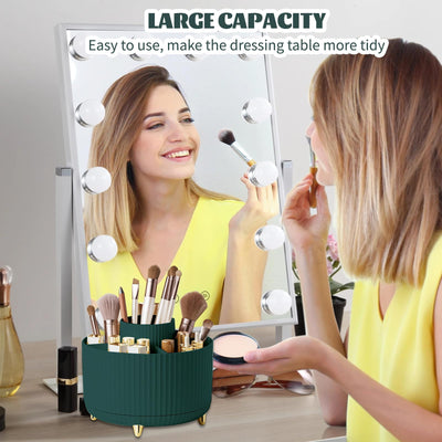 360° Make up Organizer, Brush Holder Cosmetic Storage with 5 compartments