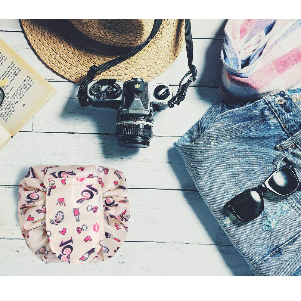 Trousse de maquillage de grande capacité avec cordon, trousse de maquillage de voyage portableм